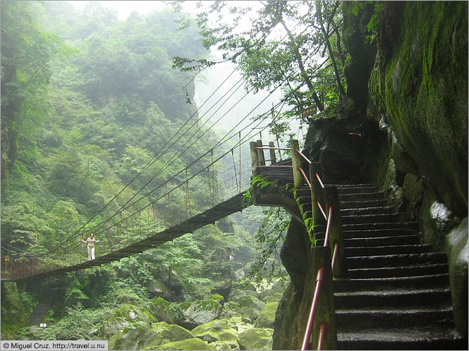 China: Sichuan Province: Precarious walkway