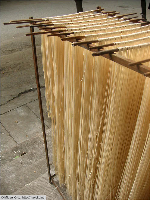 China: Sichuan Province: Noodles out to dry